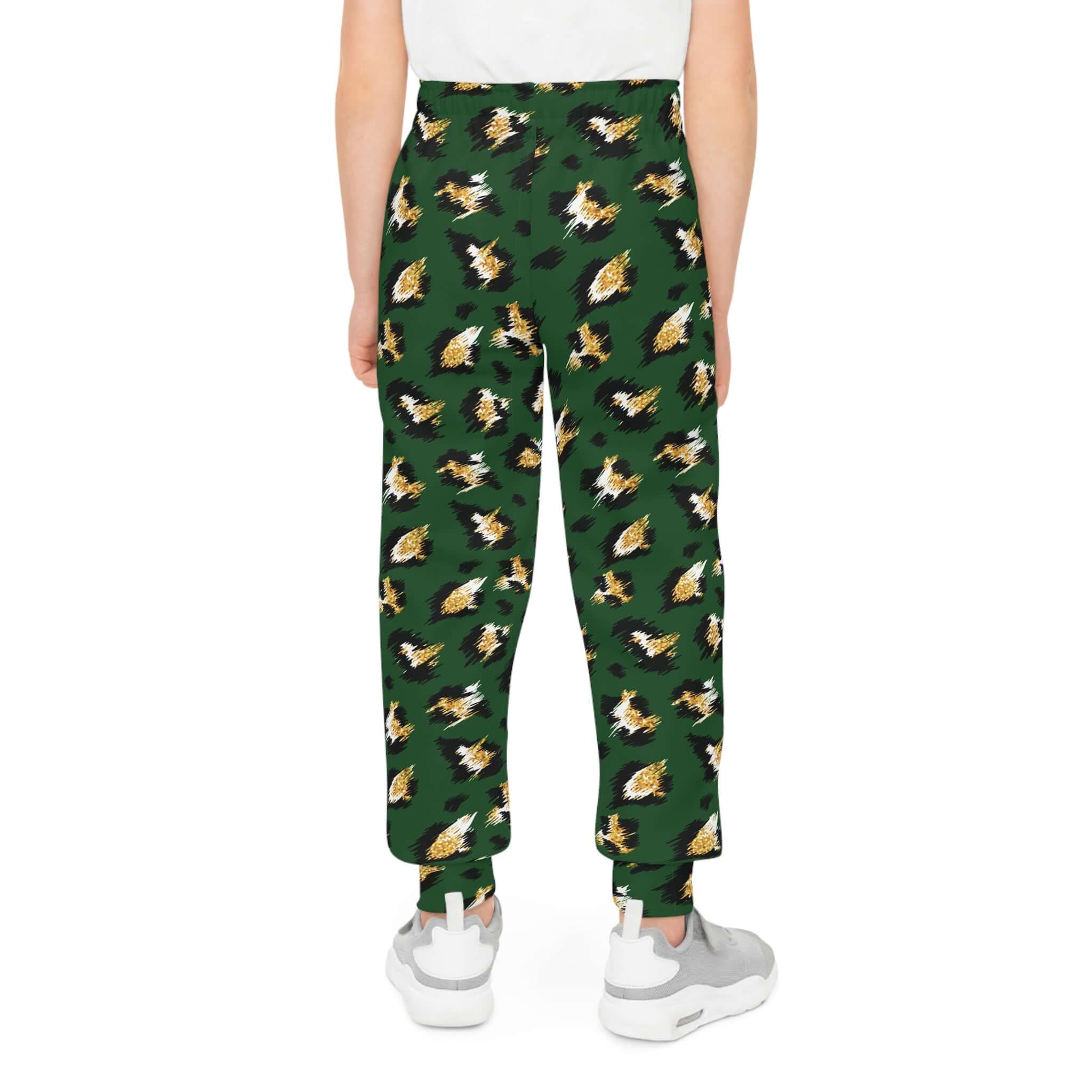 Leopar in Green Joggers