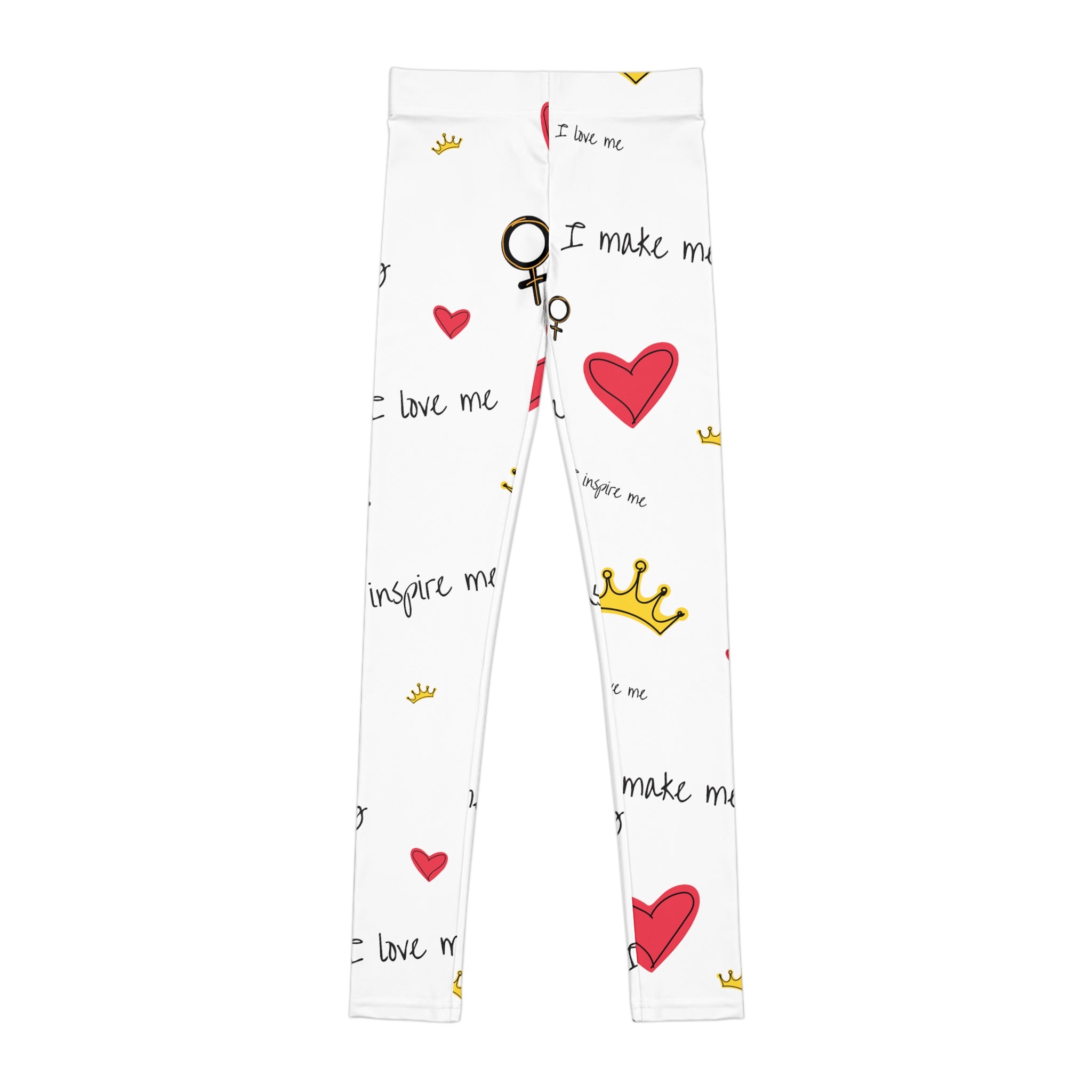 Hearts & Crowns in White Leggings