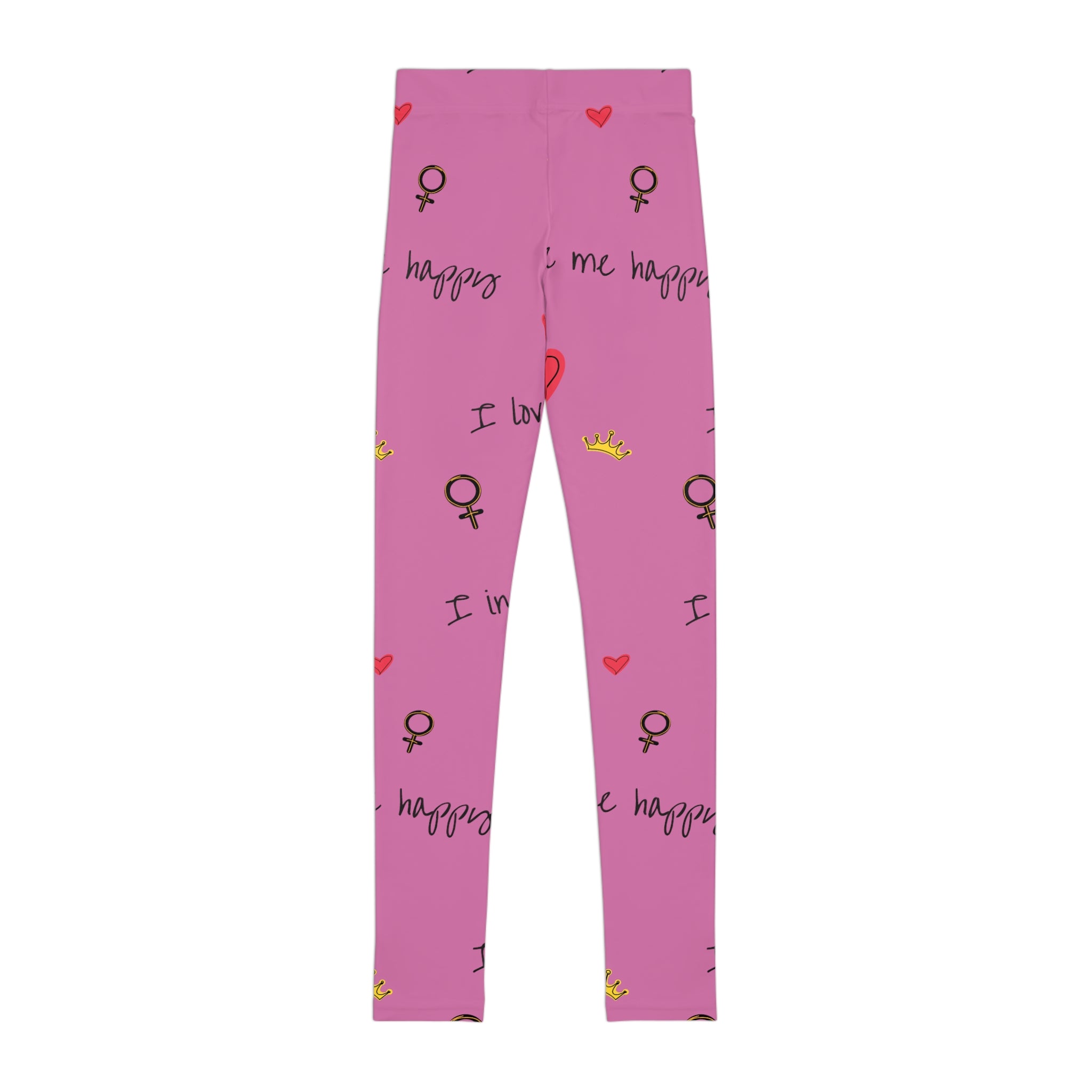 Hearts & Crowns in Pink Leggings