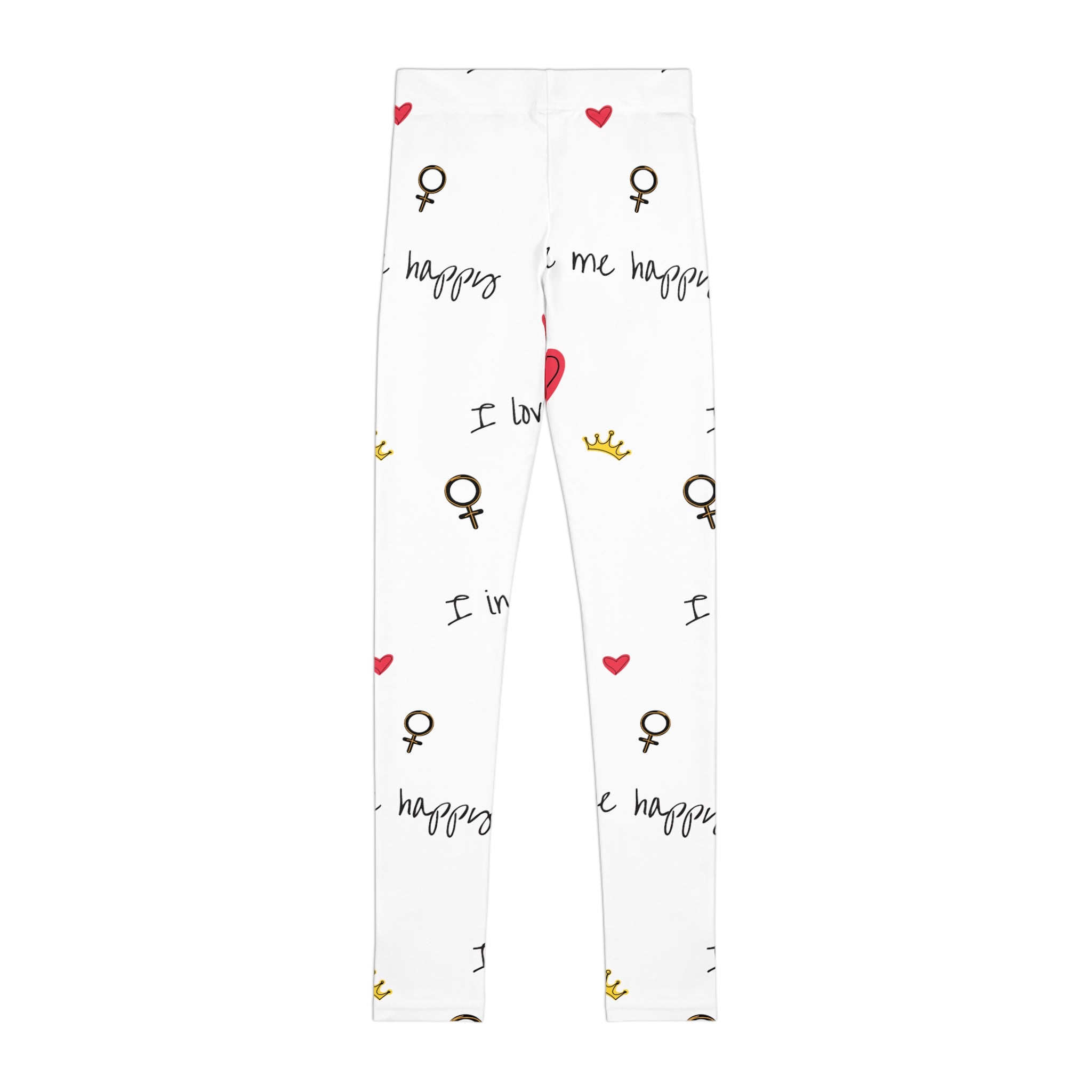 Hearts & Crowns in White Leggings