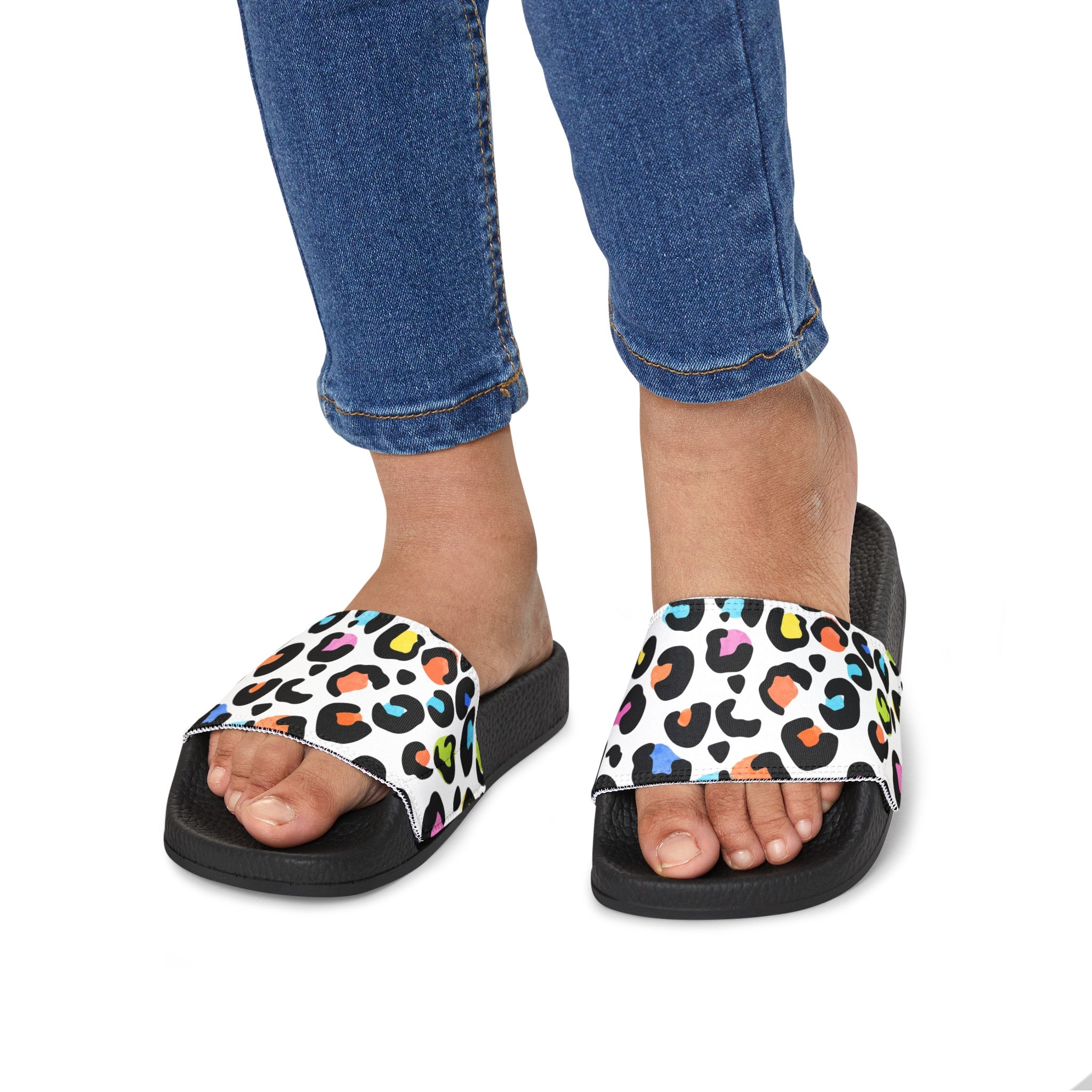 Multi Colours Leopar Slides