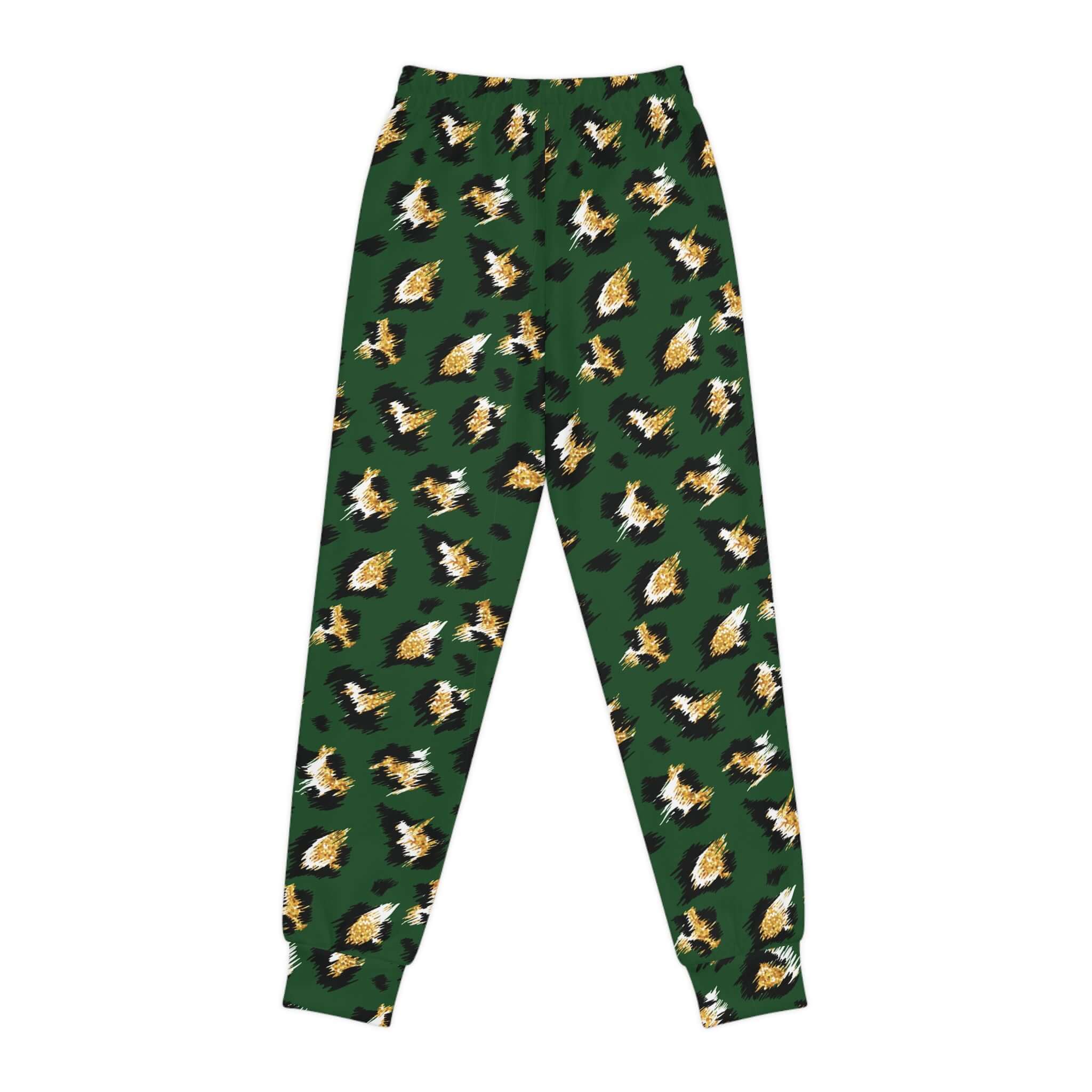 Leopar in Green Joggers