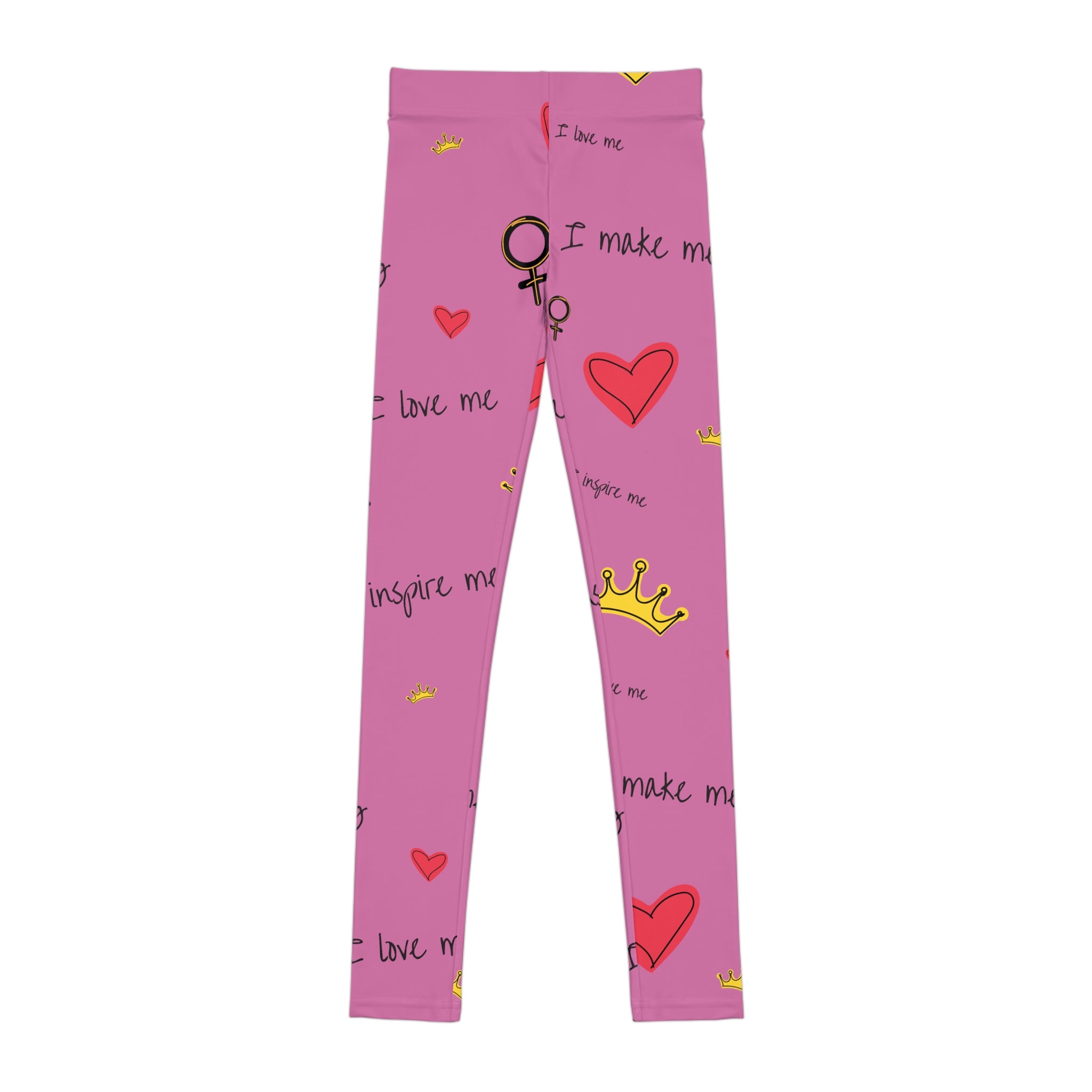 Hearts & Crowns in Pink Leggings