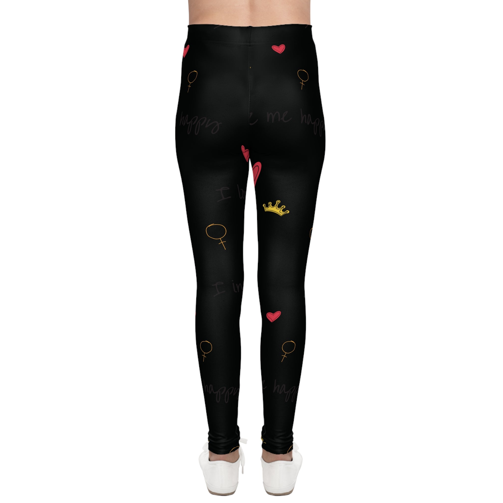 Hearts & Crowns in Black Leggings