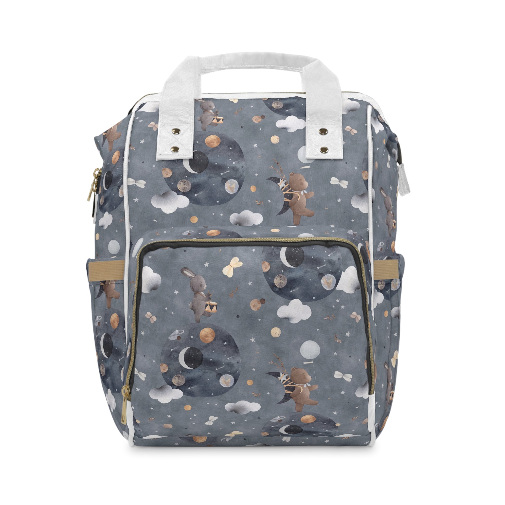 This cute little bears in the night sky diaper backpack is perfect for parents on the go. 