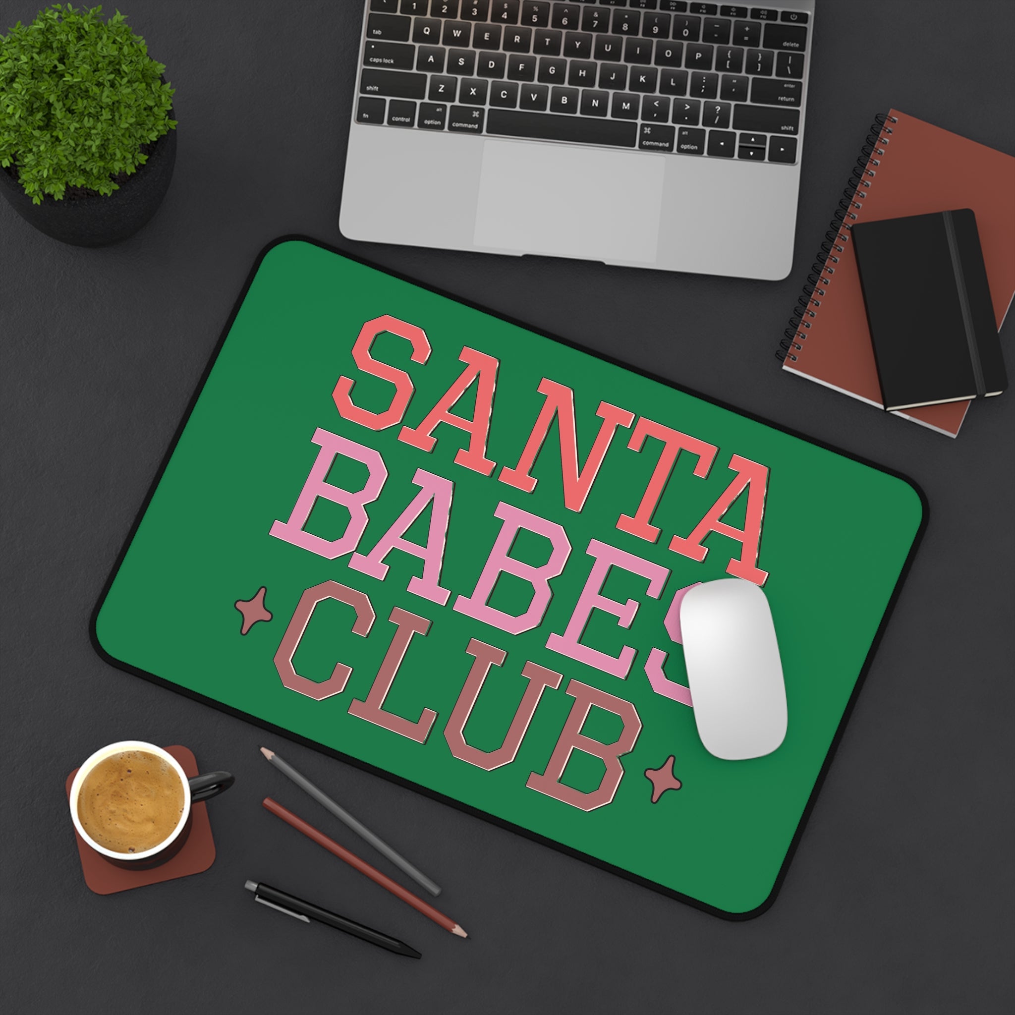 Christmas Desk Mat with Santa Babes Print