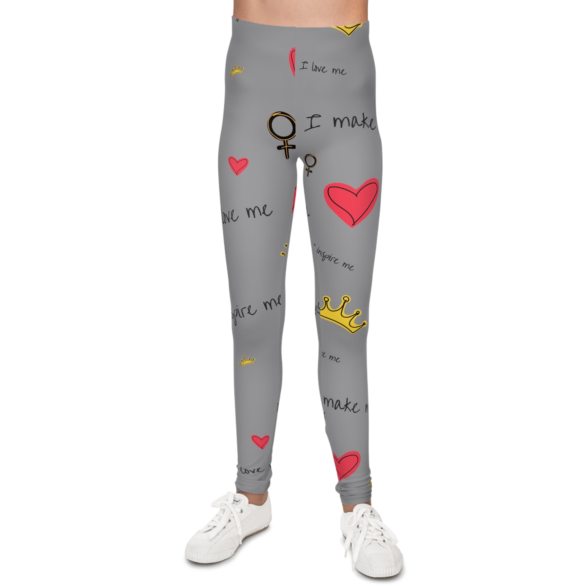 Hearts & Crowns in Grey Leggings