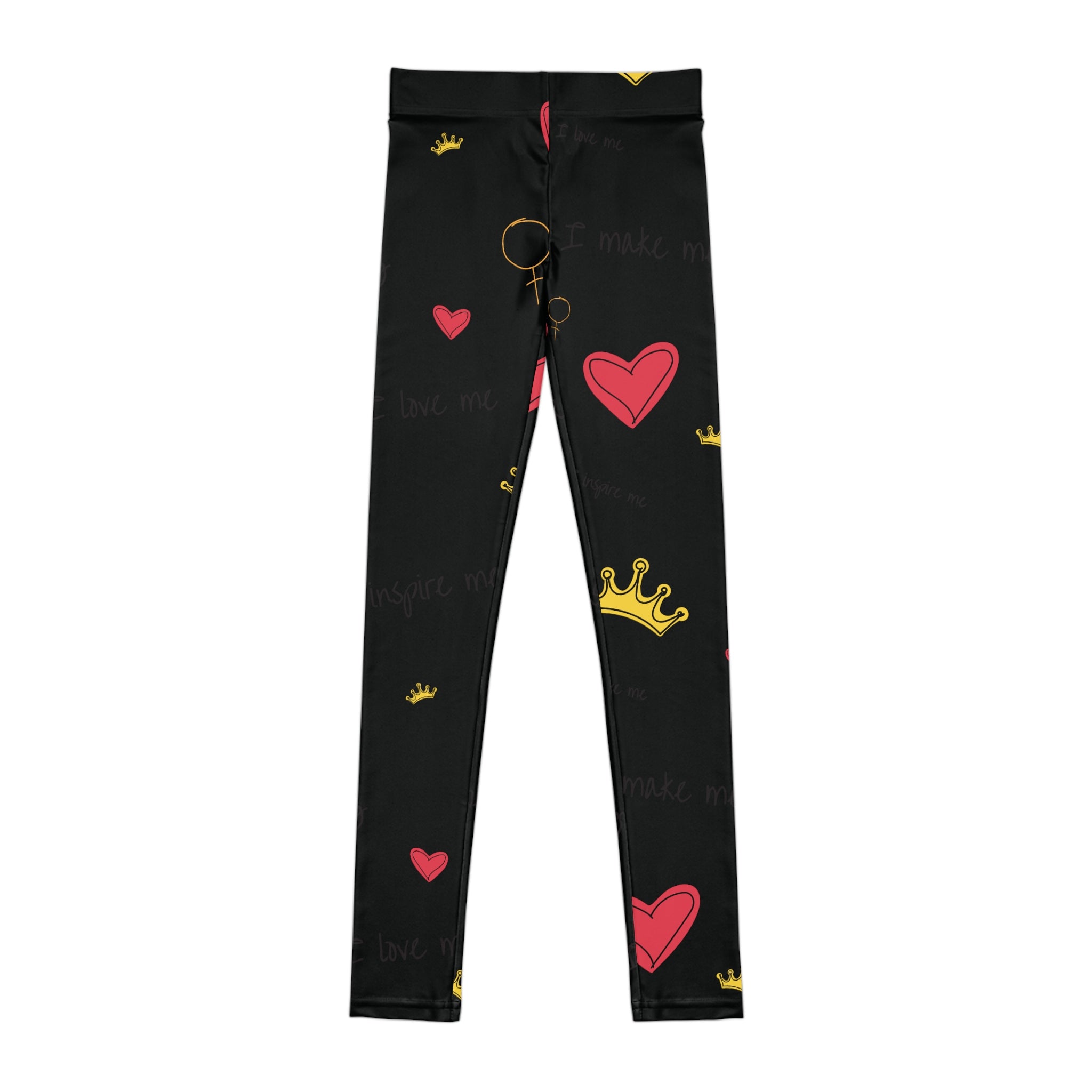 Hearts & Crowns in Black Leggings