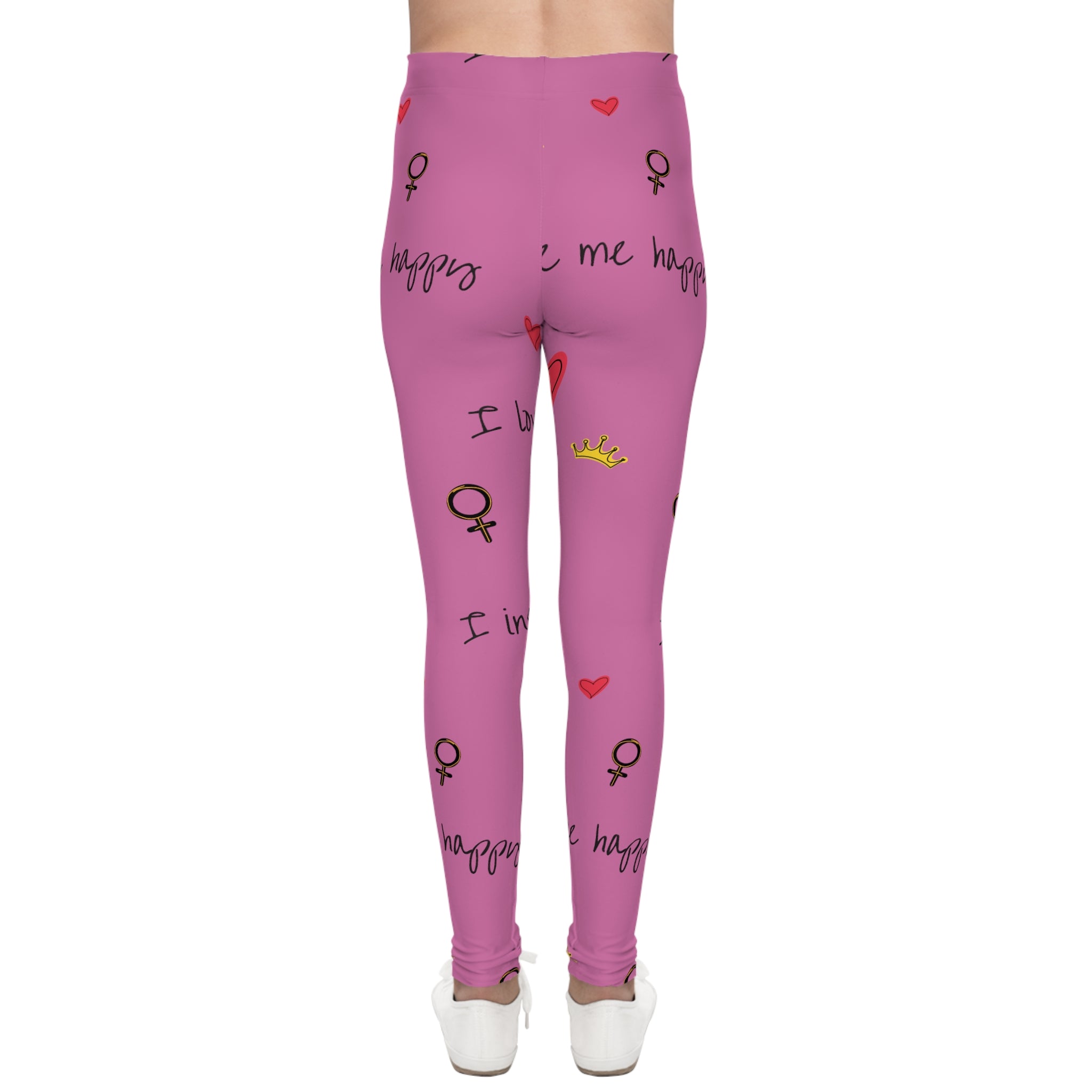 Hearts & Crowns in Pink Leggings