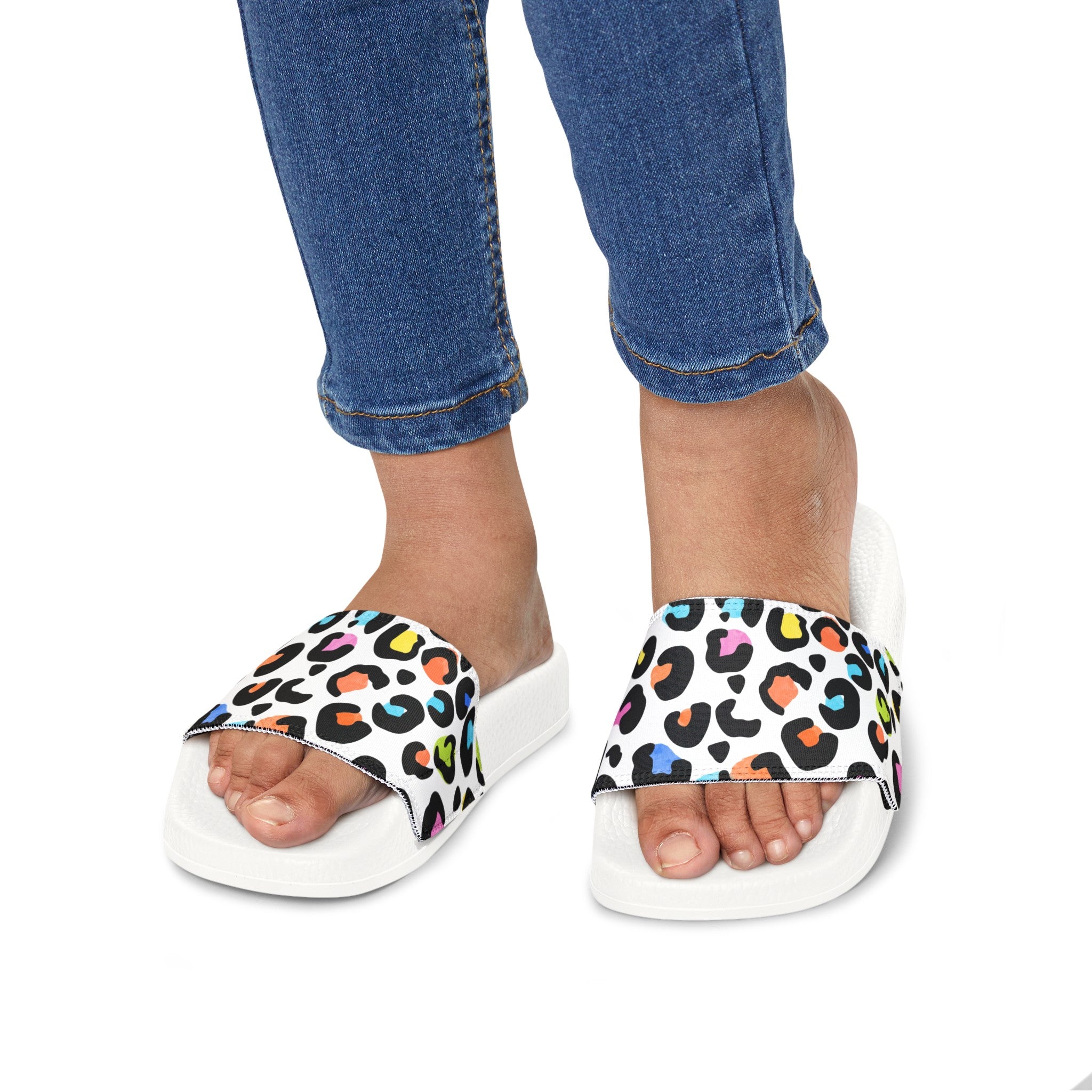 Multi Colours Leopar Slides