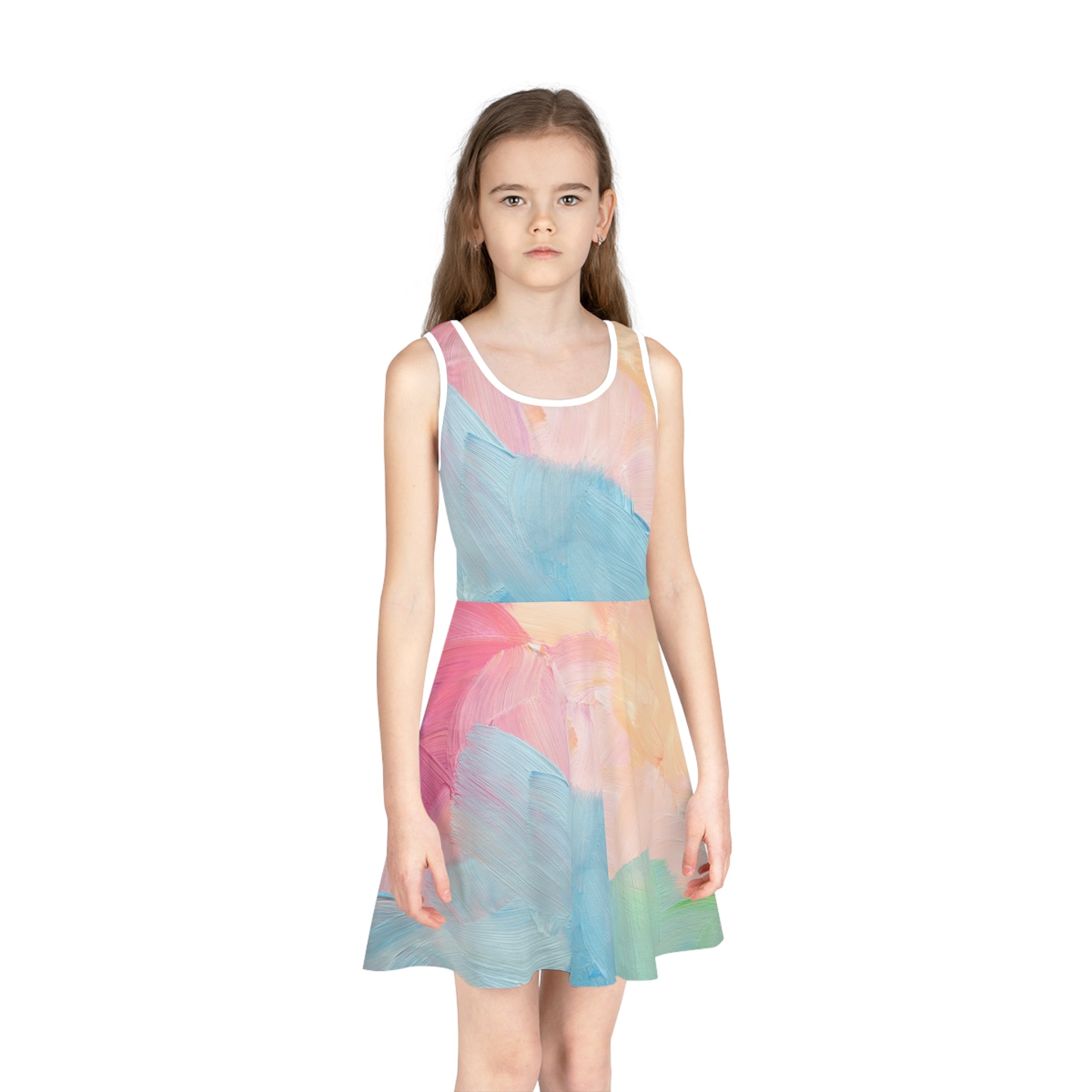 A colorful canvas sundress for girls is the perfect blend of comfort, style, and vibrant charm. Designed for little girls, this sundress offers a playful yet practical option for sunny days, ensuring they stay cool and look adorable while engaging in various activities.