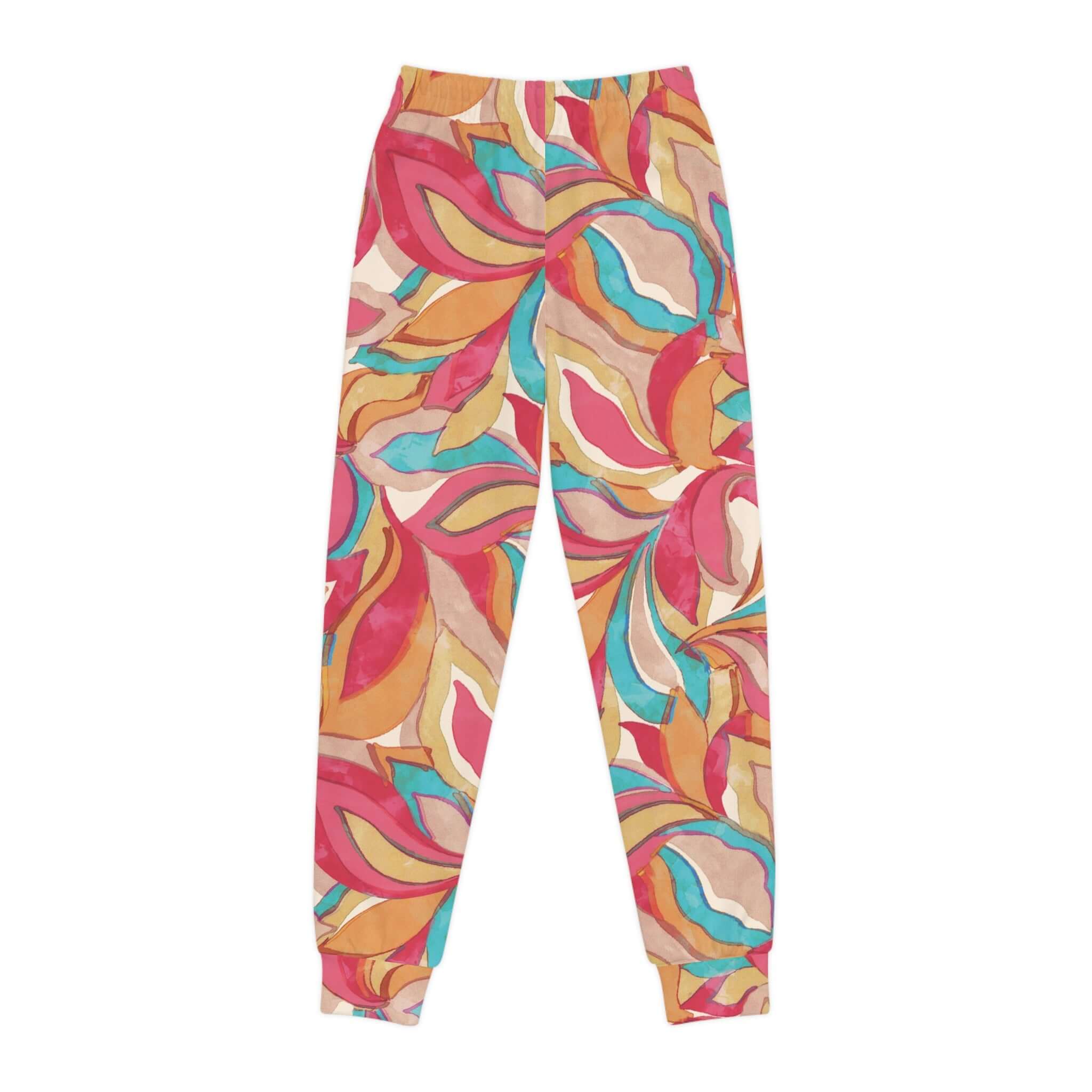 The Colourful Leaves Joggers for girls offer a perfect blend of style, comfort, and playful design, making them a standout addition to any 